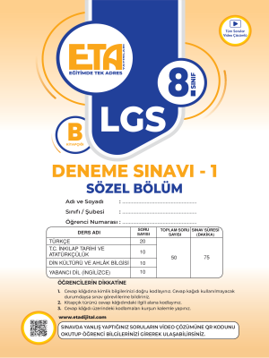 8. SINIF - DENEME SÖZEL B1